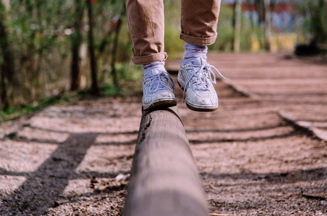 balancing on a bar