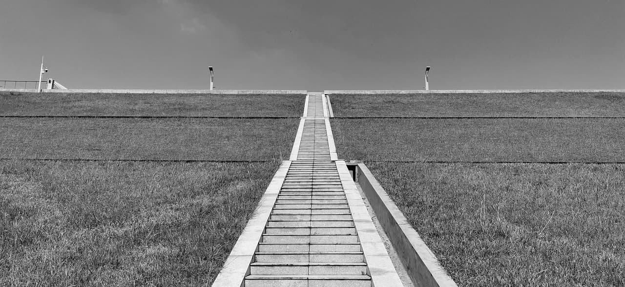 Black and white steps